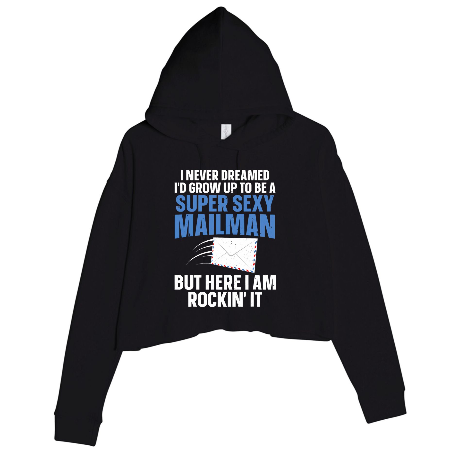 Cool Mailman Art For Postal Worker Post Office Mail Crop Fleece Hoodie