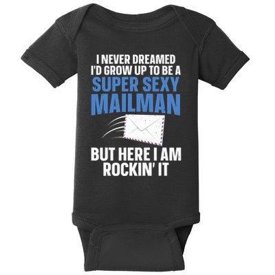 Cool Mailman Art For Postal Worker Post Office Mail Baby Bodysuit
