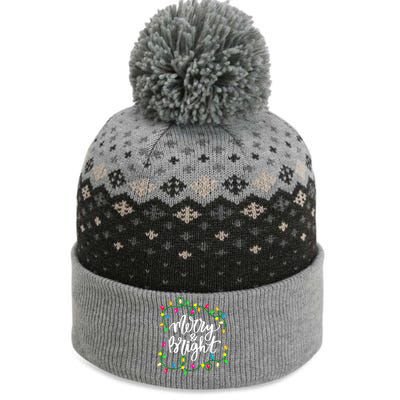 Cute Merry And Bright Christmas Lights The Baniff Cuffed Pom Beanie