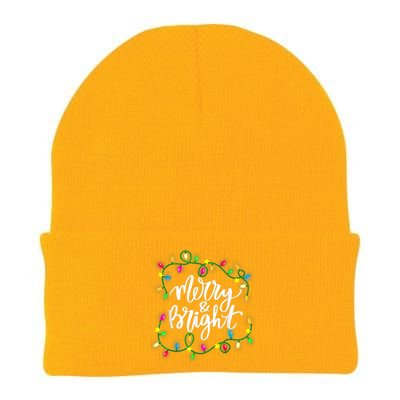 Cute Merry And Bright Christmas Lights Knit Cap Winter Beanie