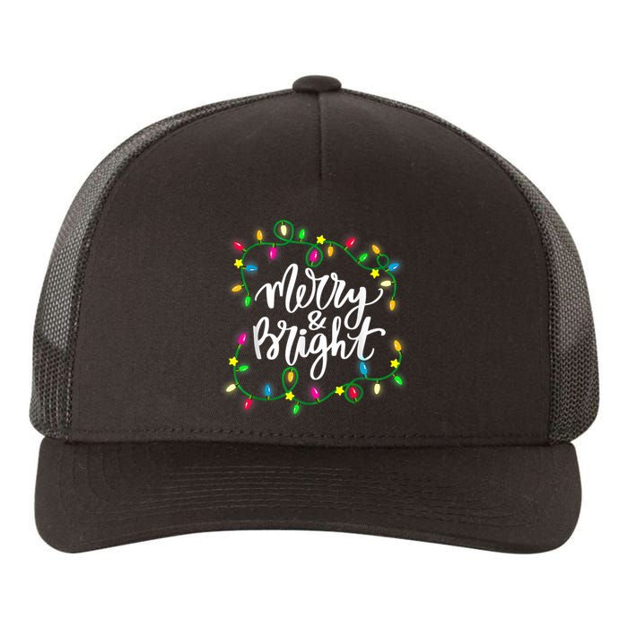 Cute Merry And Bright Christmas Lights Yupoong Adult 5-Panel Trucker Hat