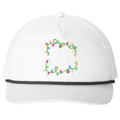 Cute Merry And Bright Christmas Lights Snapback Five-Panel Rope Hat