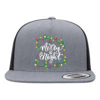 Cute Merry And Bright Christmas Lights Flat Bill Trucker Hat