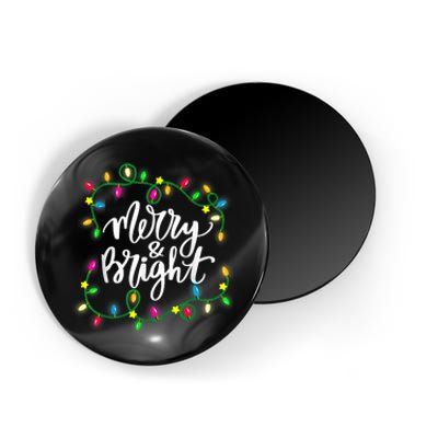 Cute Merry And Bright Christmas Lights Magnet