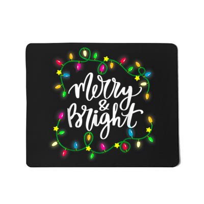 Cute Merry And Bright Christmas Lights Mousepad