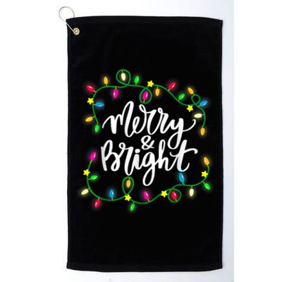 Cute Merry And Bright Christmas Lights Platinum Collection Golf Towel