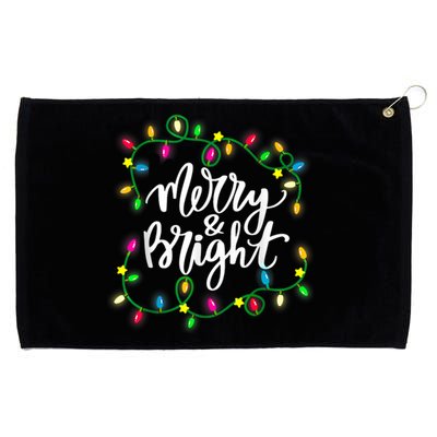 Cute Merry And Bright Christmas Lights Grommeted Golf Towel