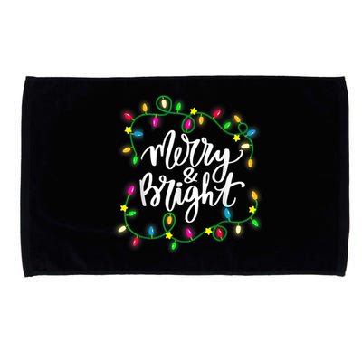 Cute Merry And Bright Christmas Lights Microfiber Hand Towel