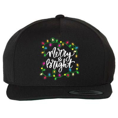 Cute Merry And Bright Christmas Lights Wool Snapback Cap