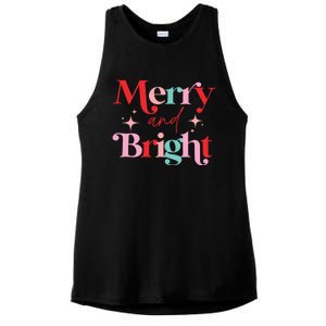 Christmas Merry And Bright Ladies PosiCharge Tri-Blend Wicking Tank