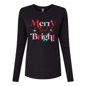 Christmas Merry And Bright Womens Cotton Relaxed Long Sleeve T-Shirt