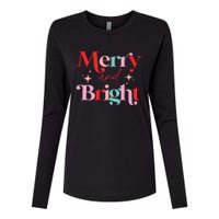 Christmas Merry And Bright Womens Cotton Relaxed Long Sleeve T-Shirt