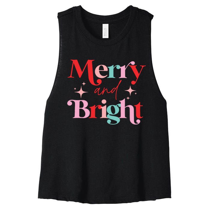 Christmas Merry And Bright Women's Racerback Cropped Tank