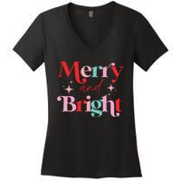 Christmas Merry And Bright Women's V-Neck T-Shirt