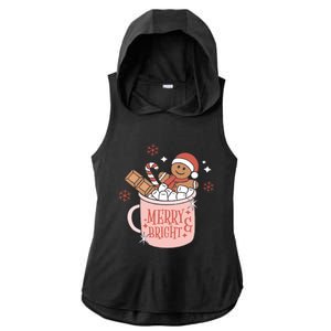 Christmas Merry And Bright Gingerbread Latte Ladies PosiCharge Tri-Blend Wicking Draft Hoodie Tank