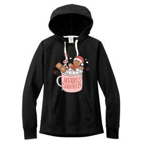 Christmas Merry And Bright Gingerbread Latte Women's Fleece Hoodie