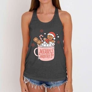 Christmas Merry And Bright Gingerbread Latte Women's Knotted Racerback Tank