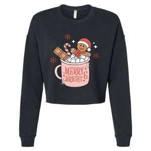 Christmas Merry And Bright Gingerbread Latte Cropped Pullover Crew