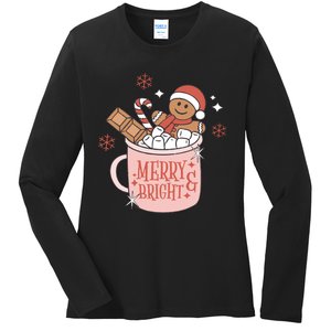 Christmas Merry And Bright Gingerbread Latte Ladies Long Sleeve Shirt