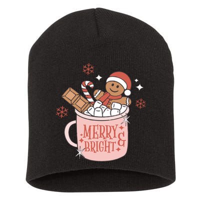 Christmas Merry And Bright Gingerbread Latte Short Acrylic Beanie