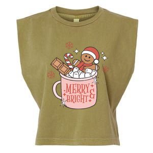 Christmas Merry And Bright Gingerbread Latte Garment-Dyed Women's Muscle Tee