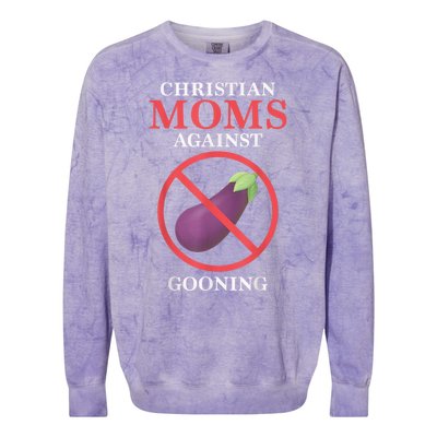 Christian Moms Against Gooning Colorblast Crewneck Sweatshirt