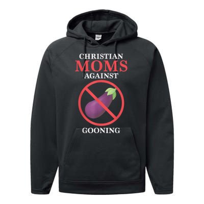 Christian Moms Against Gooning Performance Fleece Hoodie