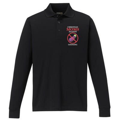 Christian Moms Against Gooning Performance Long Sleeve Polo