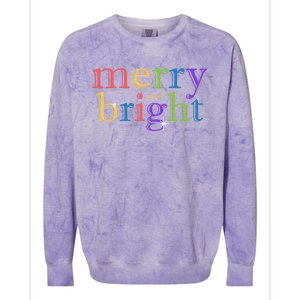 Colorful Merry And Bright Christmas Colorblast Crewneck Sweatshirt