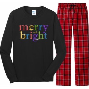 Colorful Merry And Bright Christmas Long Sleeve Pajama Set