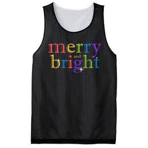 Colorful Merry And Bright Christmas Mesh Reversible Basketball Jersey Tank