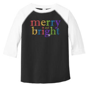 Colorful Merry And Bright Christmas Toddler Fine Jersey T-Shirt