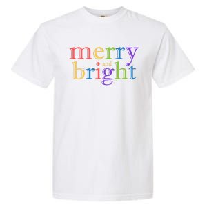 Colorful Merry And Bright Christmas Garment-Dyed Heavyweight T-Shirt