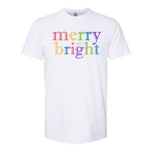 Colorful Merry And Bright Christmas Softstyle CVC T-Shirt