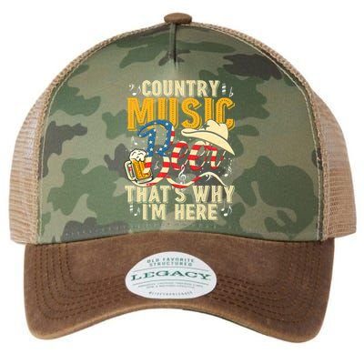 Country Music And Beer That's Why I'm Here T Funny Legacy Tie Dye Trucker Hat