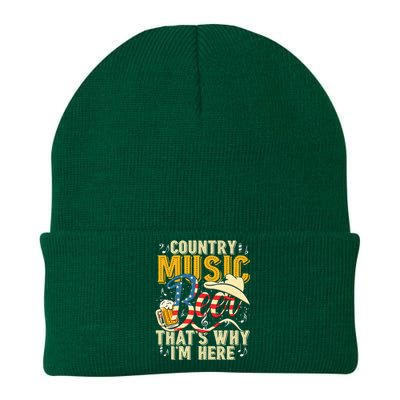 Country Music And Beer That's Why I'm Here T Funny Knit Cap Winter Beanie