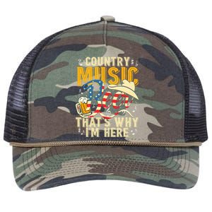 Country Music And Beer That's Why I'm Here T Funny Retro Rope Trucker Hat Cap