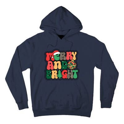 Cute Merry And Bright Christmas Xmas Tree Discoball Tall Hoodie