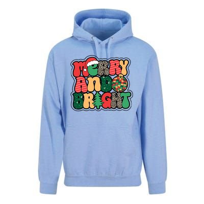 Cute Merry And Bright Christmas Xmas Tree Discoball Unisex Surf Hoodie