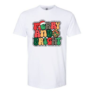 Cute Merry And Bright Christmas Xmas Tree Discoball Softstyle CVC T-Shirt