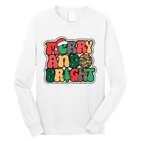 Cute Merry And Bright Christmas Xmas Tree Discoball Long Sleeve Shirt