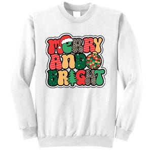 Cute Merry And Bright Christmas Xmas Tree Discoball Sweatshirt