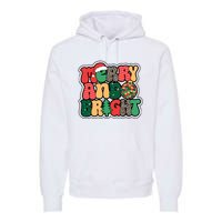 Cute Merry And Bright Christmas Xmas Tree Discoball Premium Hoodie