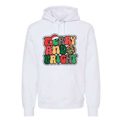 Cute Merry And Bright Christmas Xmas Tree Discoball Premium Hoodie