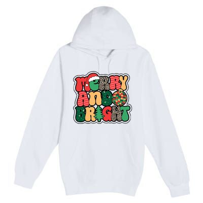 Cute Merry And Bright Christmas Xmas Tree Discoball Premium Pullover Hoodie