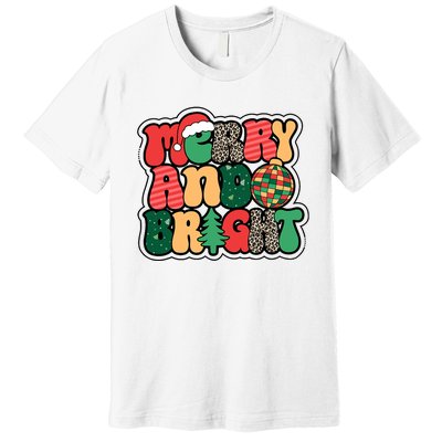 Cute Merry And Bright Christmas Xmas Tree Discoball Premium T-Shirt