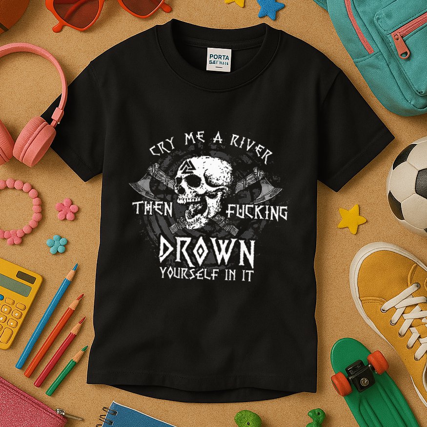 Cry Me A River Then Fucking Drown Yourself In It Kids T-Shirt