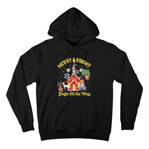 Cute Merry And Bright Jingle All The Way Colorful Christmas Hoodie