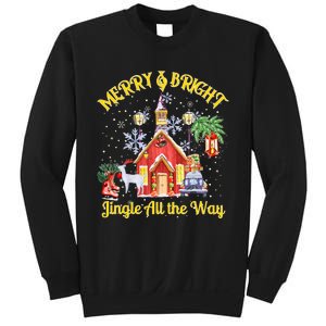 Cute Merry And Bright Jingle All The Way Colorful Christmas Sweatshirt