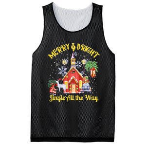 Cute Merry And Bright Jingle All The Way Colorful Christmas Mesh Reversible Basketball Jersey Tank